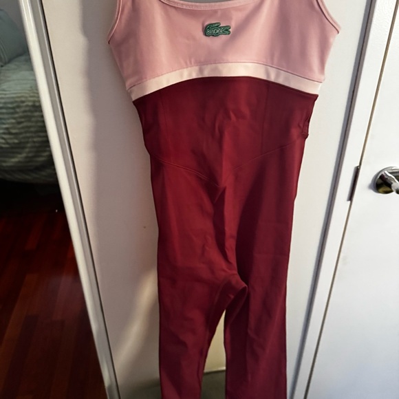 LACOSTE X BANDIER pink & burgundy activewear jumpsuit - Picture 8 of 9